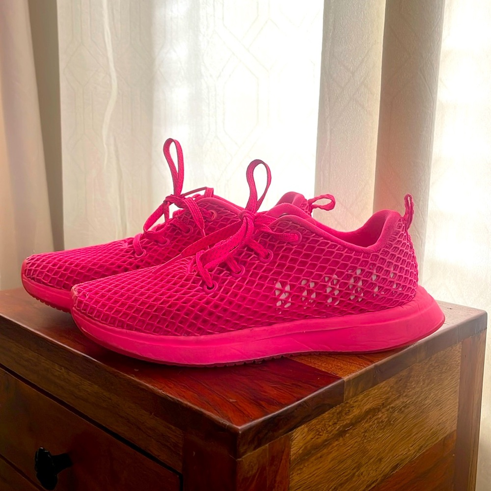 Hot pink No Bull trainers.